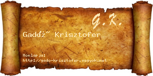 Gadó Krisztofer névjegykártya
