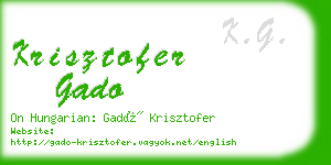 krisztofer gado business card